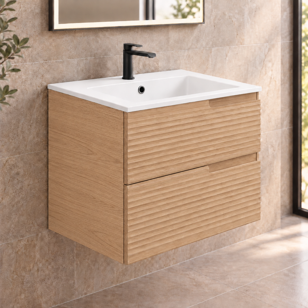 Civetta 60 2 Drawer Wall Hung Vanity Unit & Basin Combination