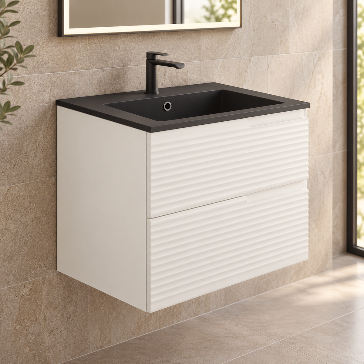 Civetta 60 2 Drawer Wall Hung Vanity Unit & Basin Combination