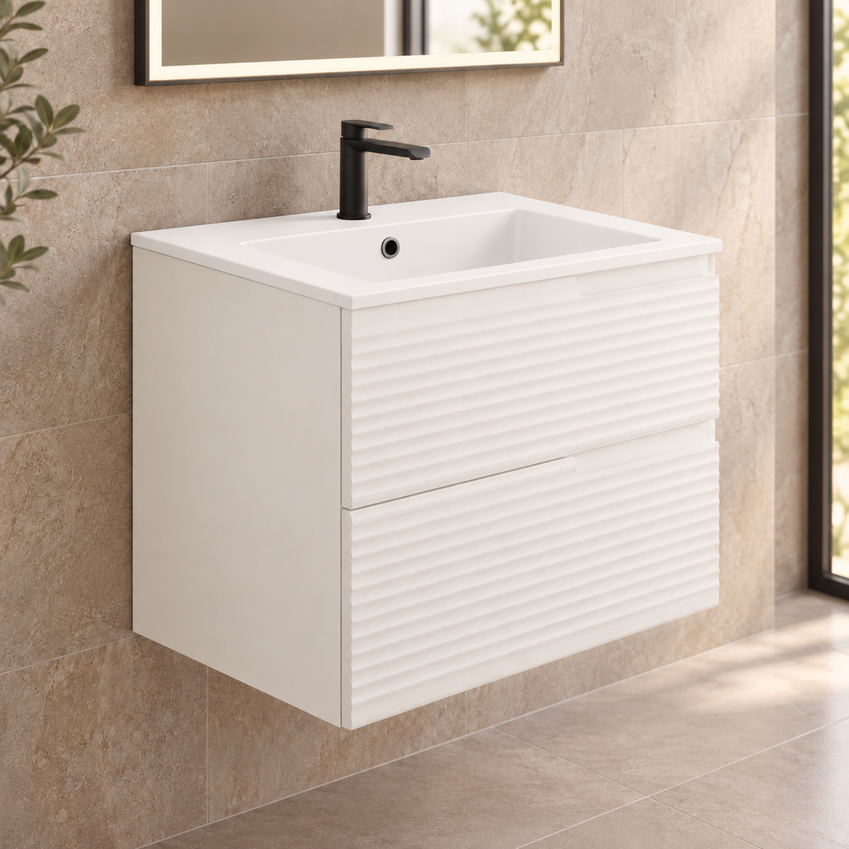 Civetta 60 2 Drawer Wall Hung Vanity Unit & Basin Combination