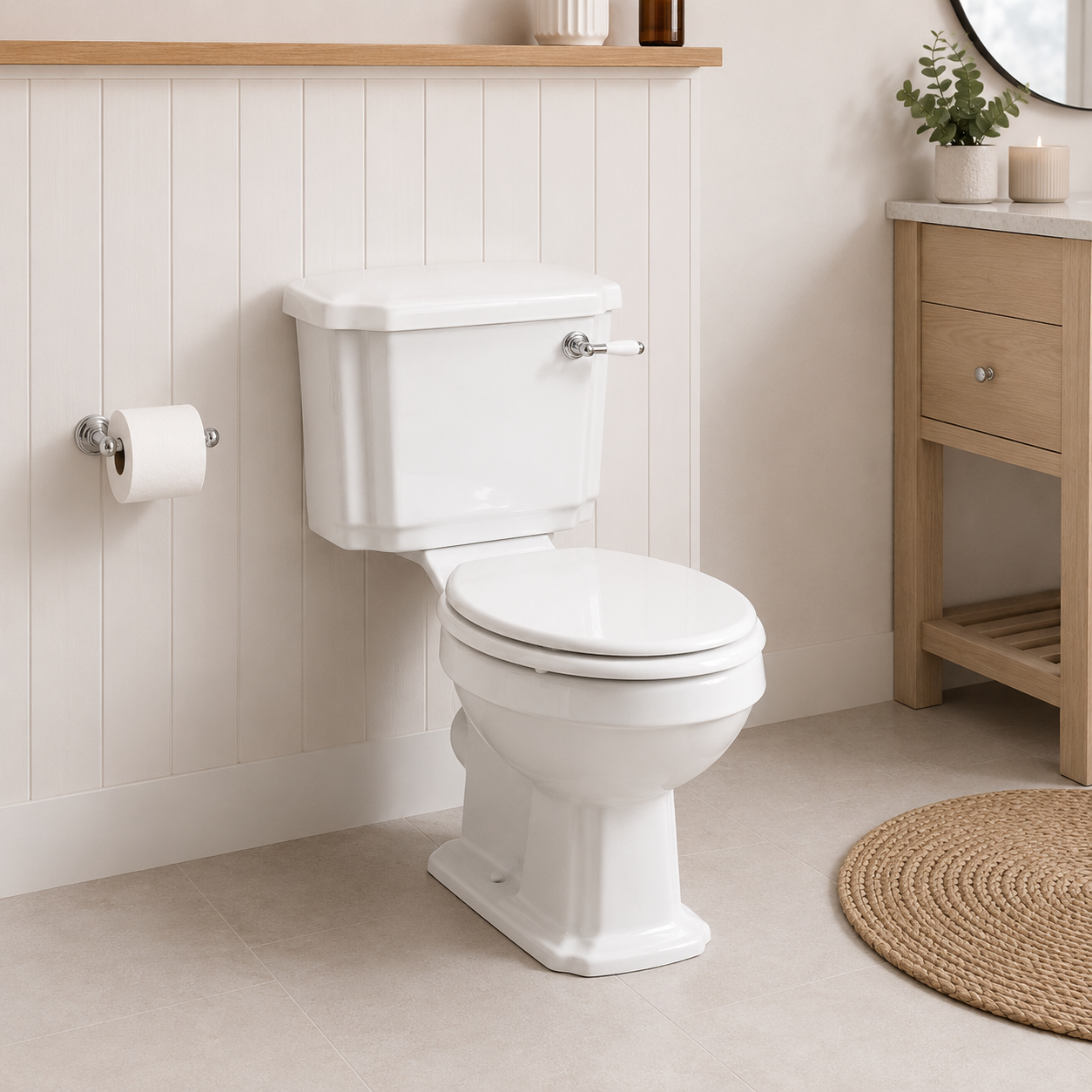 Classic Nouveau Close Coupled Pan with Soft Close Seat