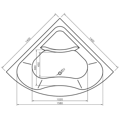 Colorado 1400 x 1400mm Corner Bath