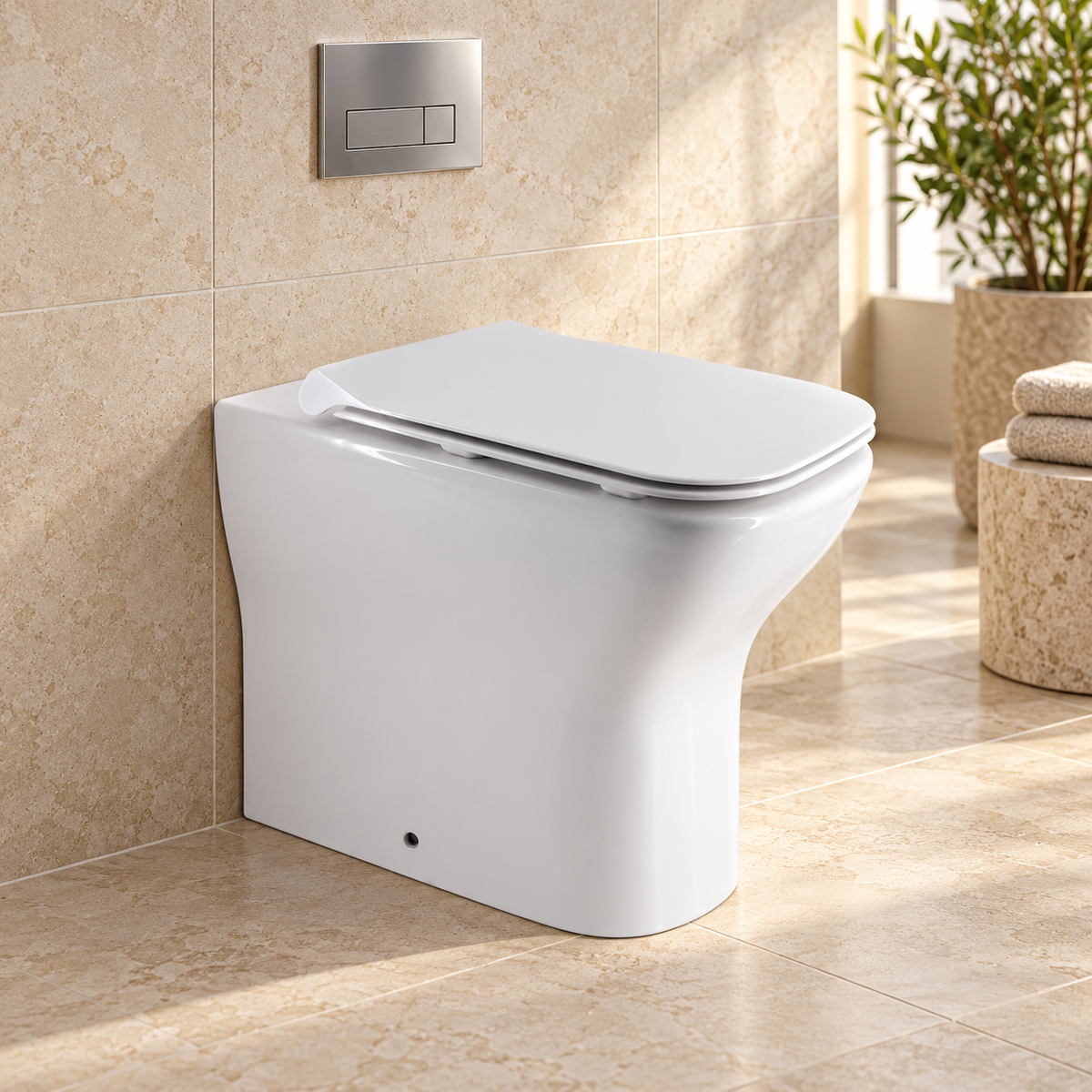 Cornell Comfort Rimless Back-to-Wall Toilet & Soft-Close Seat