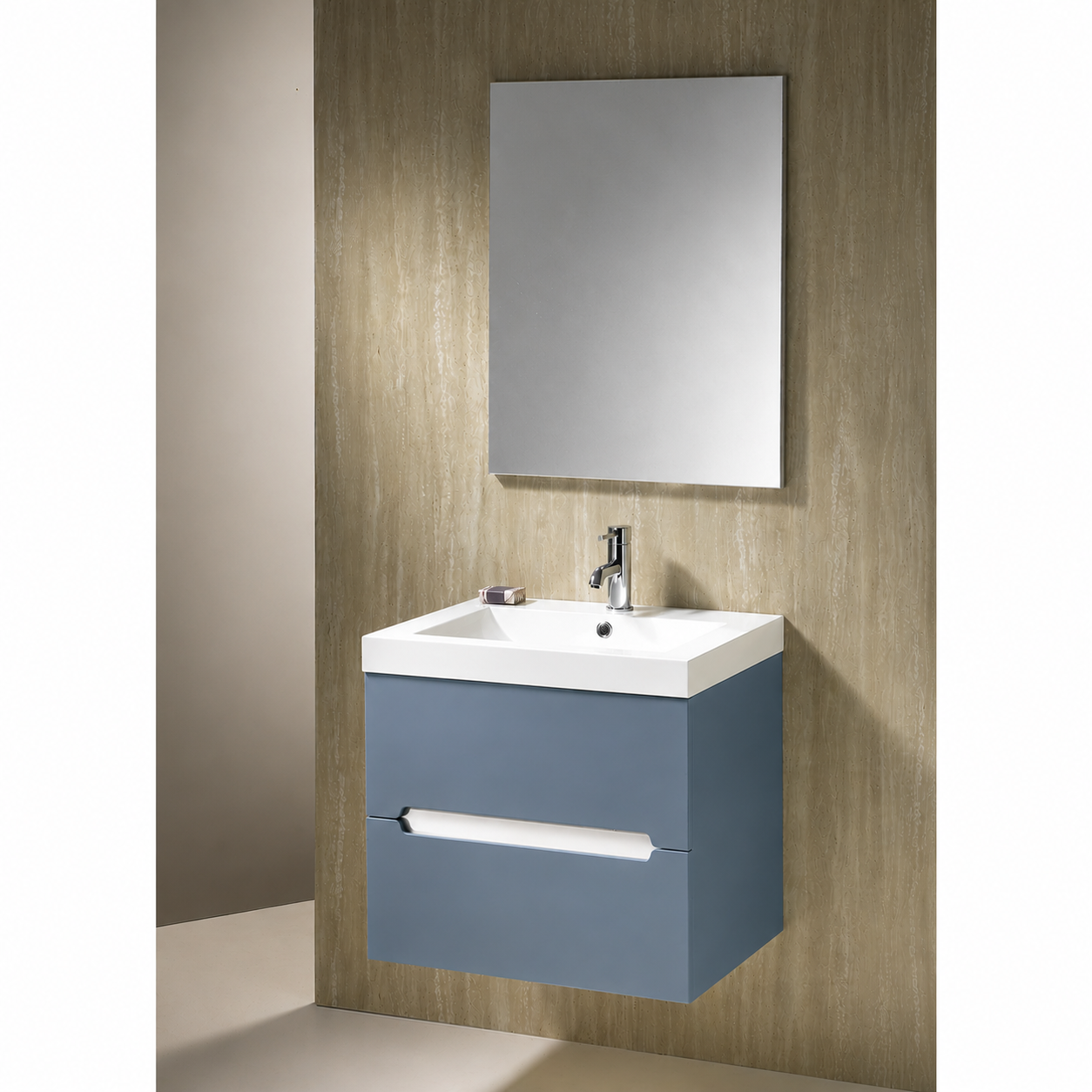 Zeto 600mm Base Unit & Basin - Dusty Blue