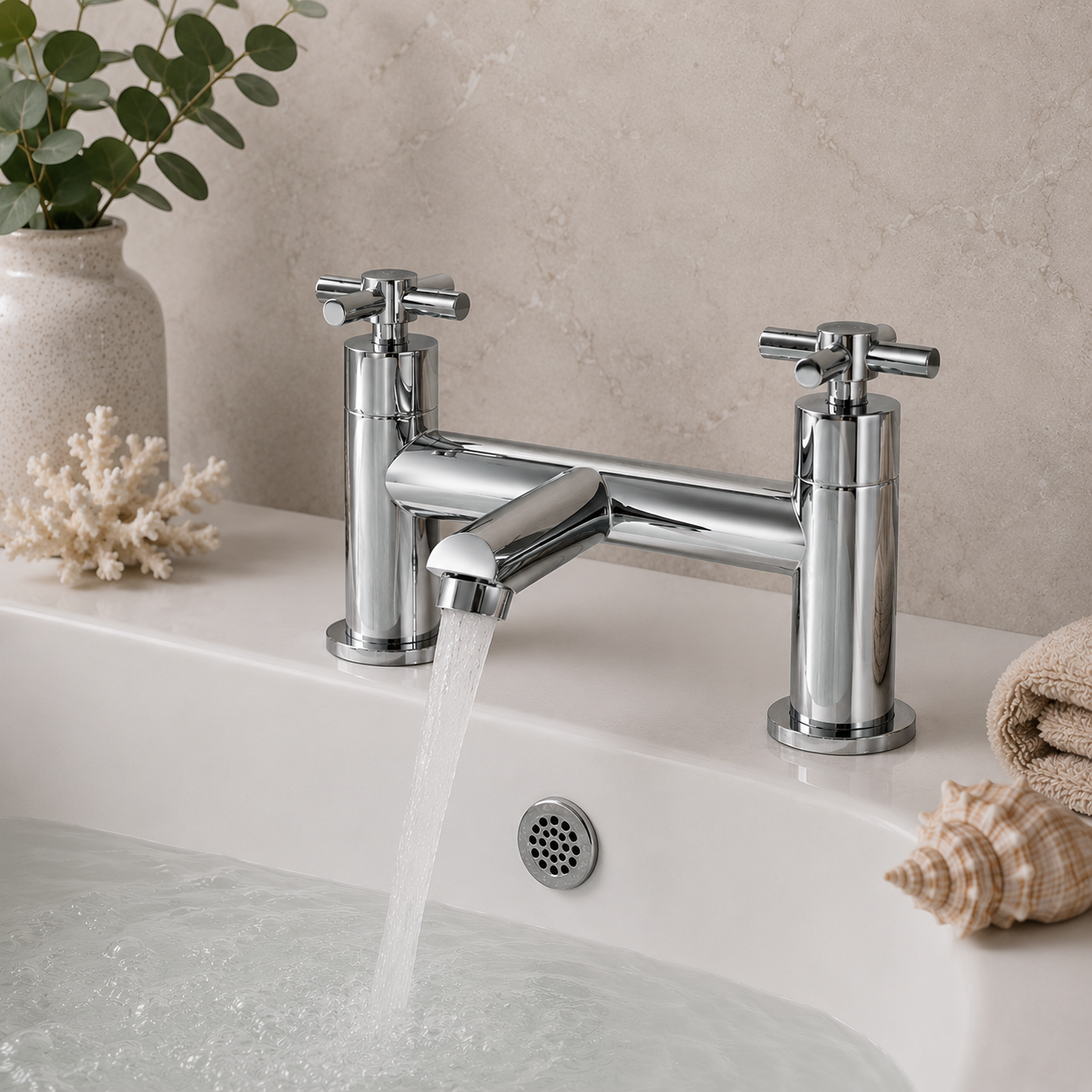 Dunorlan Chrome Deck Mounted Bath Filler