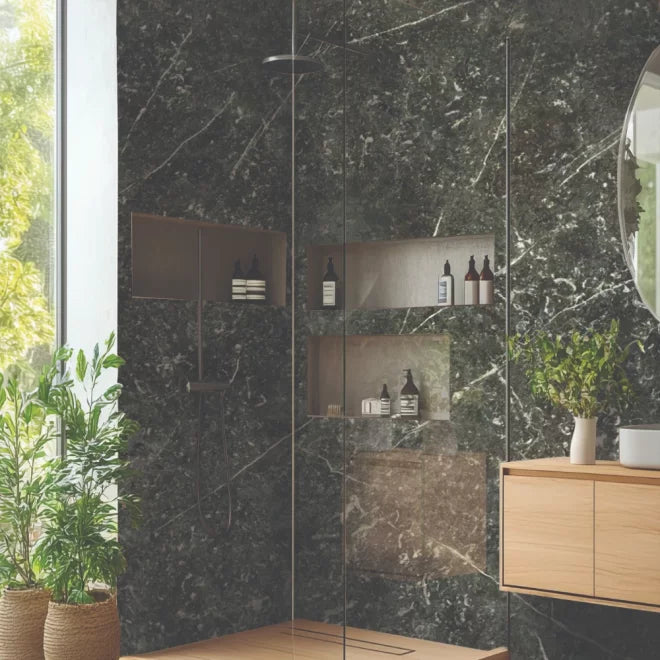 DuraPanel Black Marble Gloss Bathroom Wall Panel 11mm | Square Edge or Duralock T&G