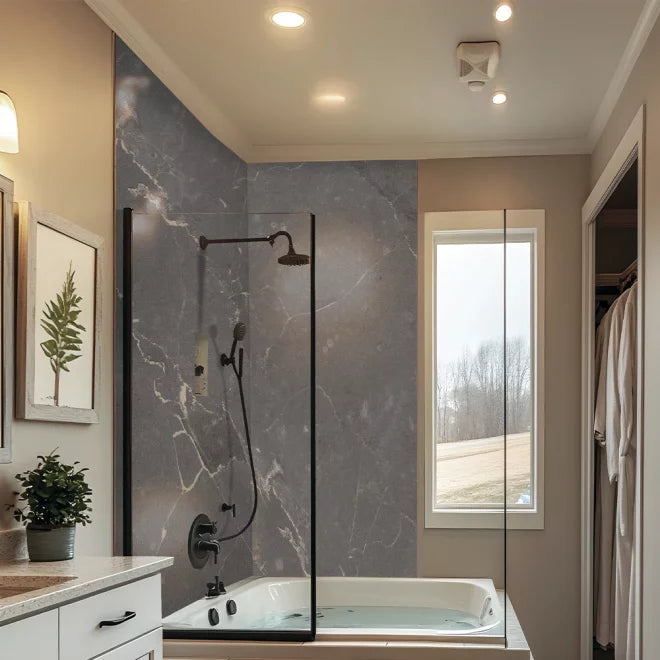 DuraPanel Ferro Graphite Matt Bathroom Wall Panel 11mm | Square Edge or Duralock T&G