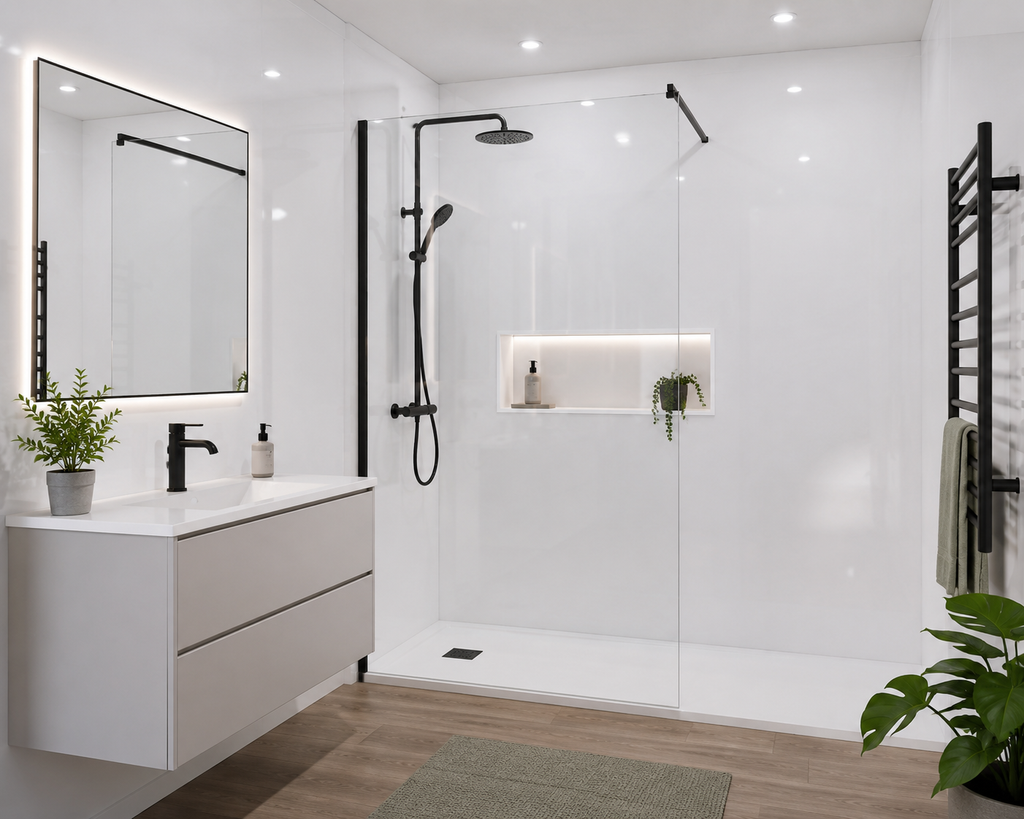 DuraPanel White Gloss Bathroom Wall Panel 11mm | Square Edge or Duralock T&G