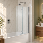Genesis Deluxe 2-Fold Bath Screen - Chrome Frame