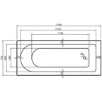 Ebony 1700 x 700mm Single Ended Bath - Standard