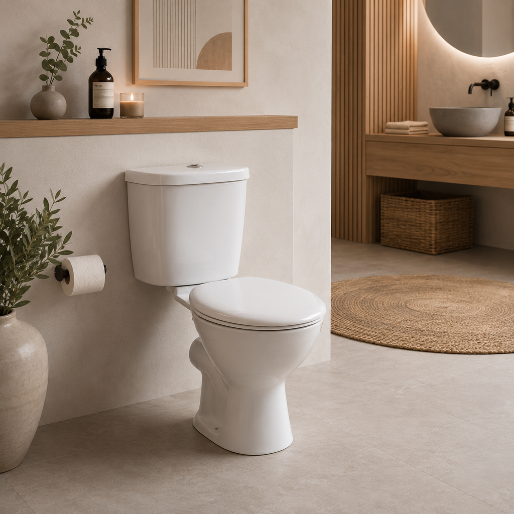 Ebony Close Coupled Pan with Soft Close Seat