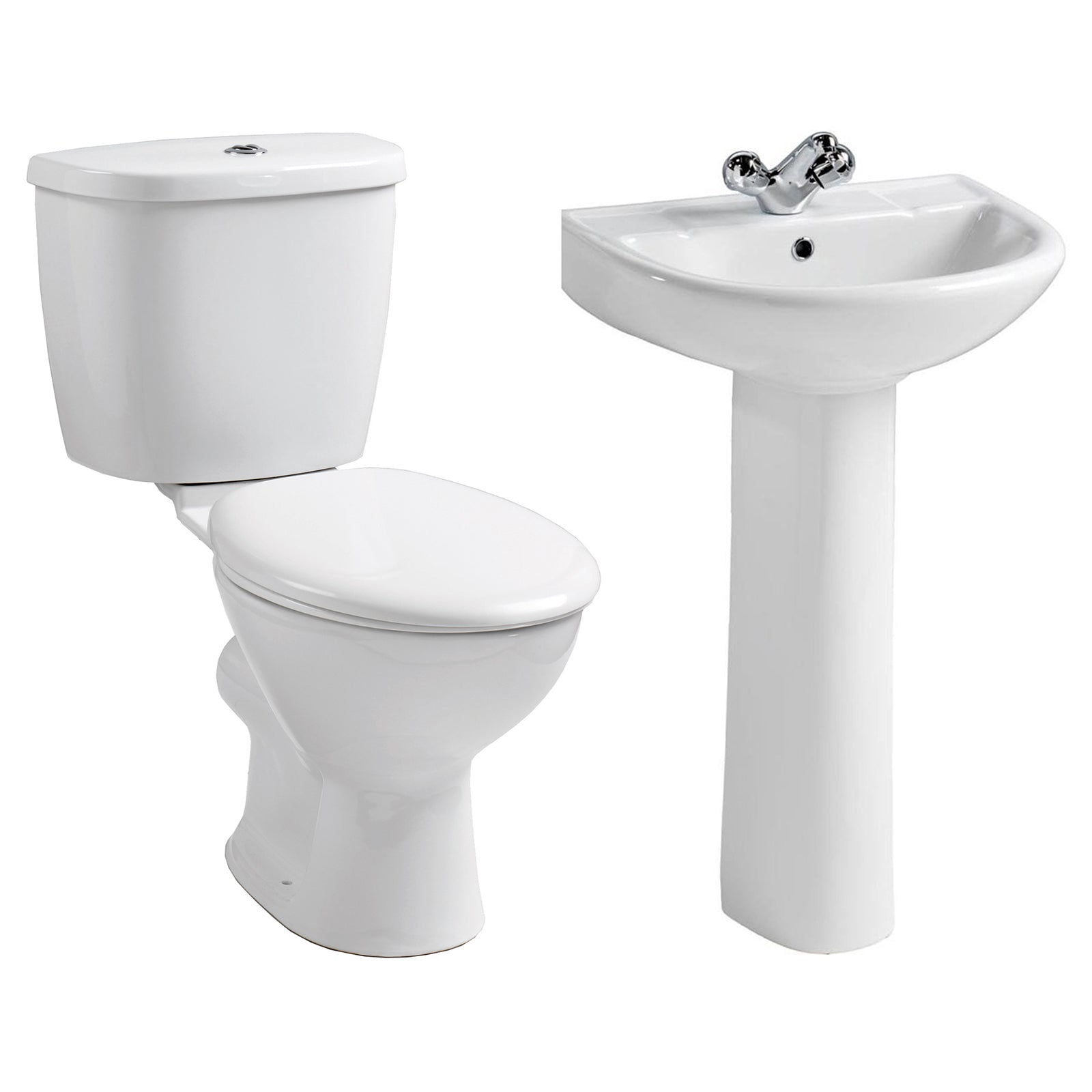 Ebony 4-Piece Cloakroom Set - 1 Tap Hole