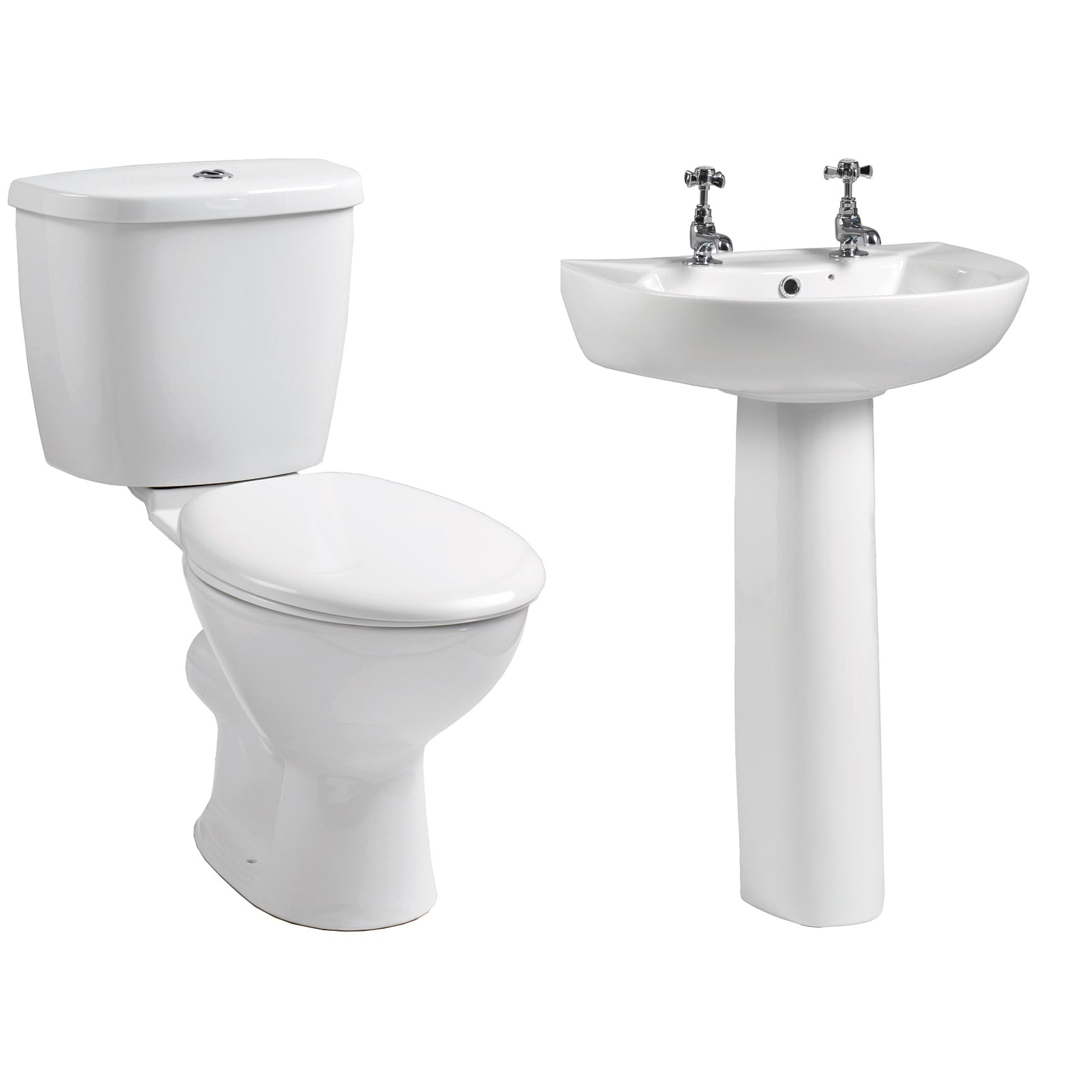 Ebony 4-Piece Cloakroom Set - 2 Tap Hole