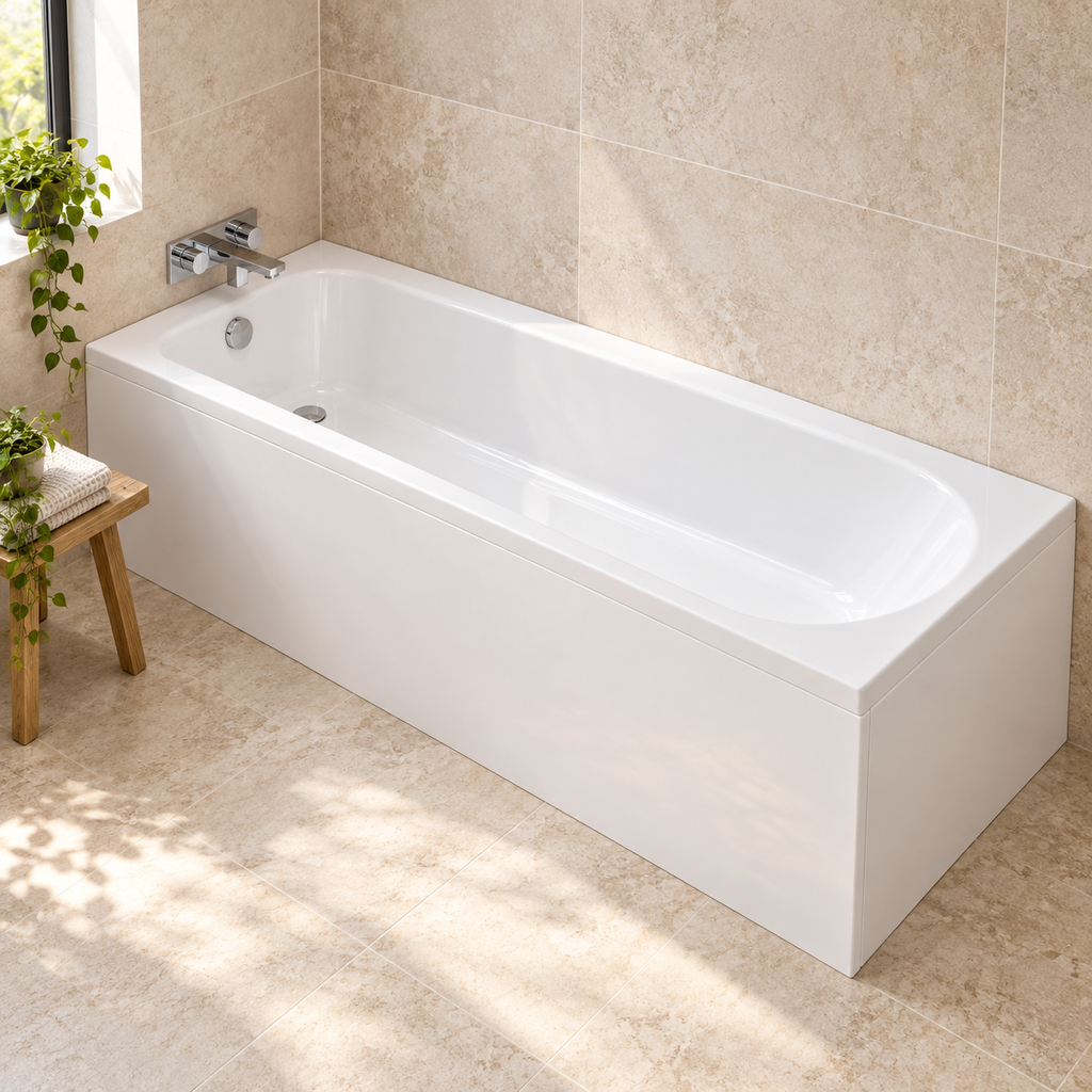 Ebony Single Ended Bath 1700 x 700mm – 5mm Acrylic or Superspec