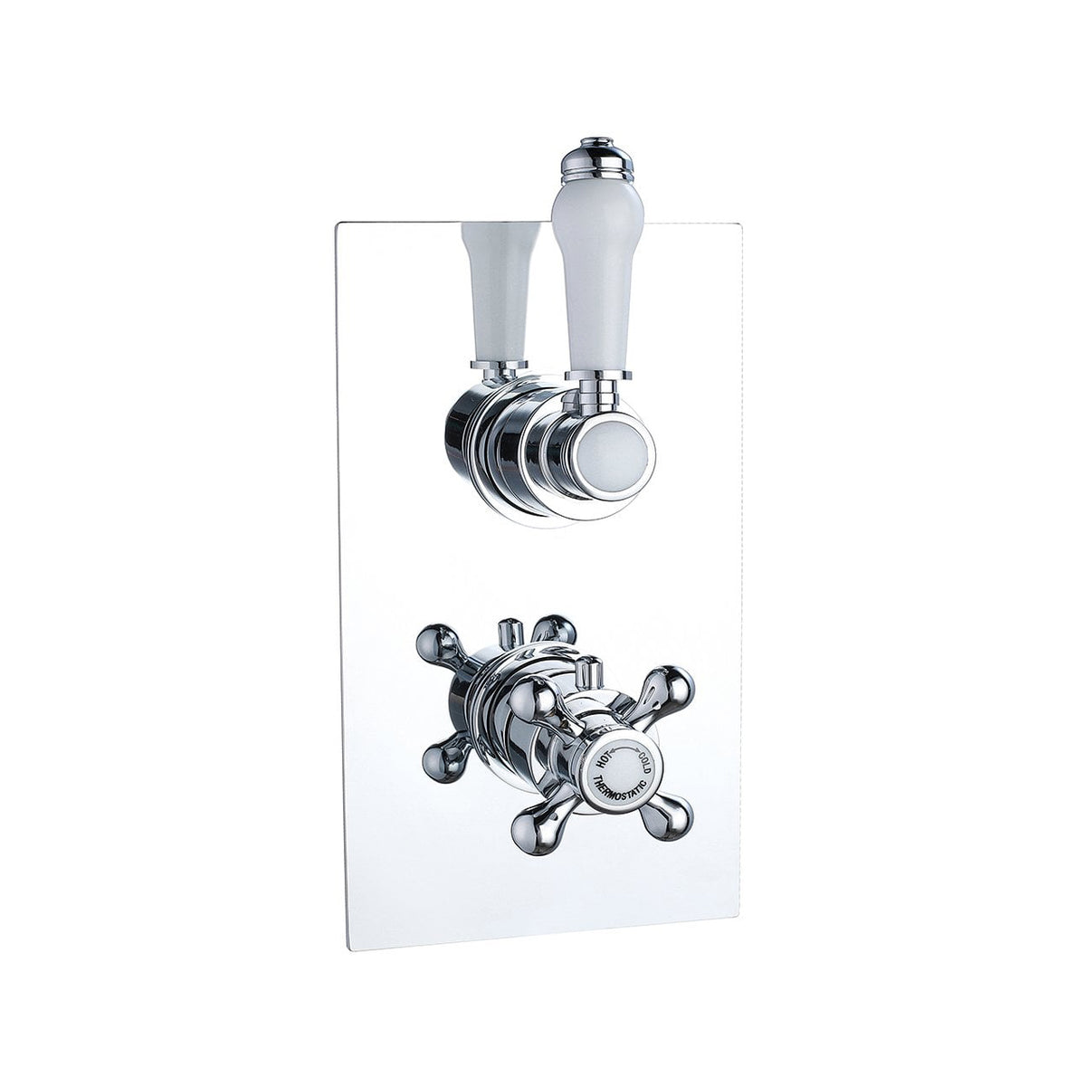 Ebony Chrome Traditional Twin Thermostatic Shower Valve – 1 Outlet
