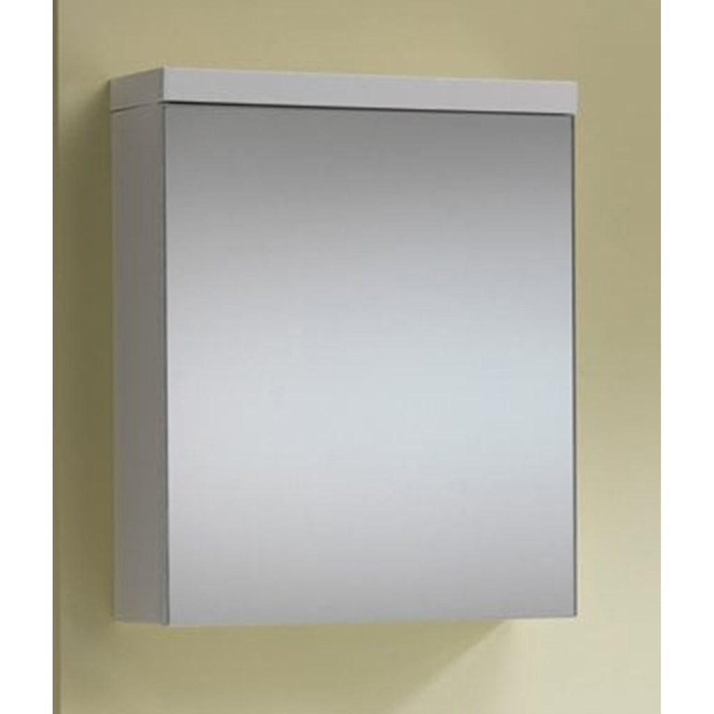 Genesis Eden 500mm Single Door Mirrored Bathroom Cabinet - Gloss White