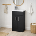 Eden 400mm Slim Floor Standing Vanity Unit with Reversible Resin Basin – Matt Black