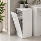 Eden Classic 300mm Laundry Unit with Wire Storage Basket – Gloss White