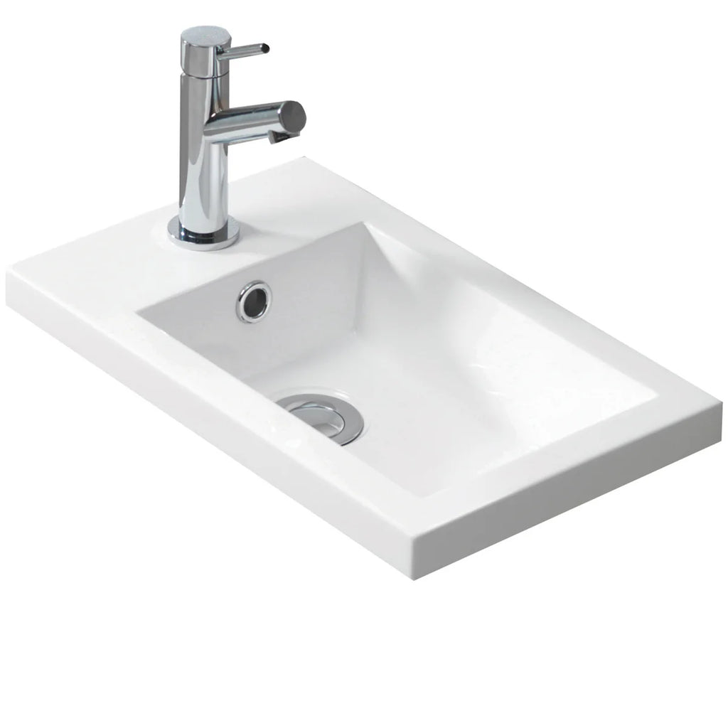 Eden 400mm Slim Floor Standing Vanity Unit with Reversible Resin Basin – Matt Black
