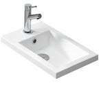 Eden 400mm Slim Floor Standing Vanity Unit with Reversible Resin Basin – Matt Black