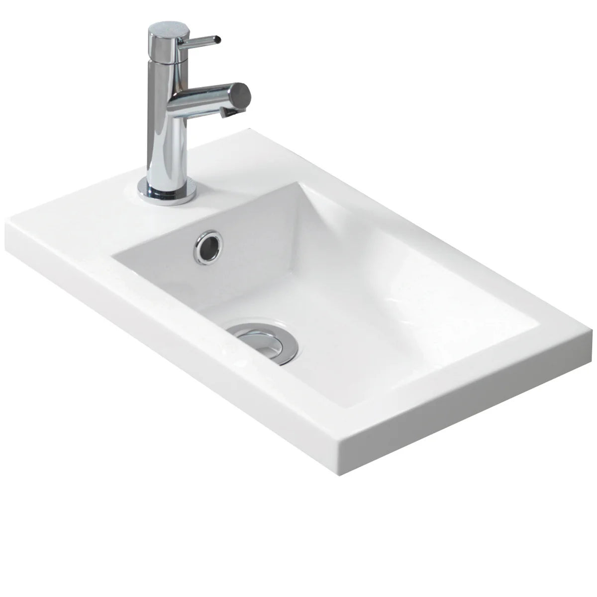 Eden 400mm Slim Floor Standing Vanity Unit with Reversible Resin Basin – Matt Black