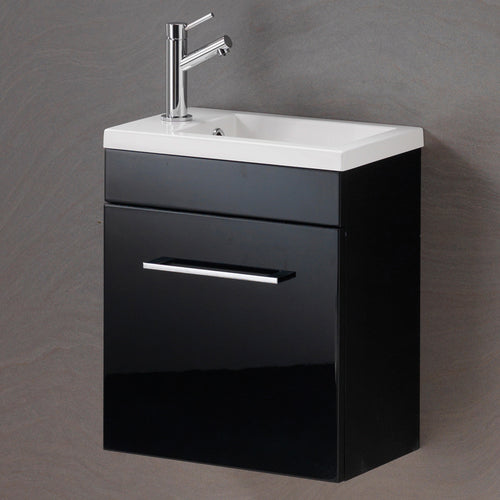 Eden 40 Wall Hung Vanity Unit & Basin - Matt Black