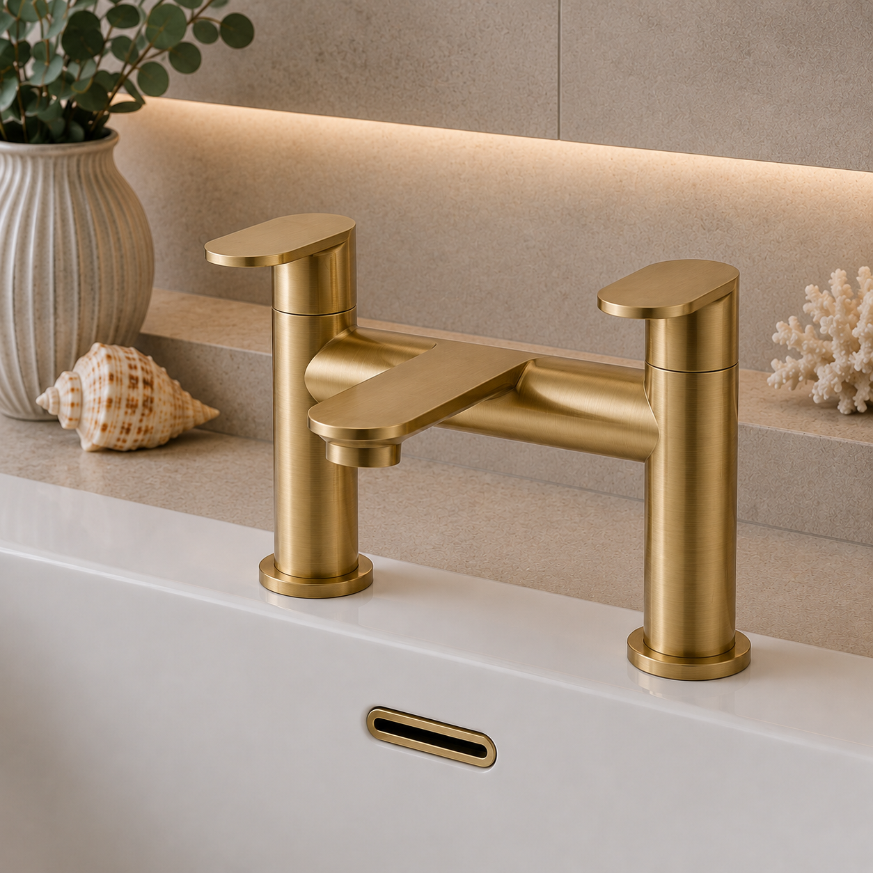 Eridge Deck Mounted Bath Filler - Chrome, Matt Black, Nickel or Matt Brushed Brass