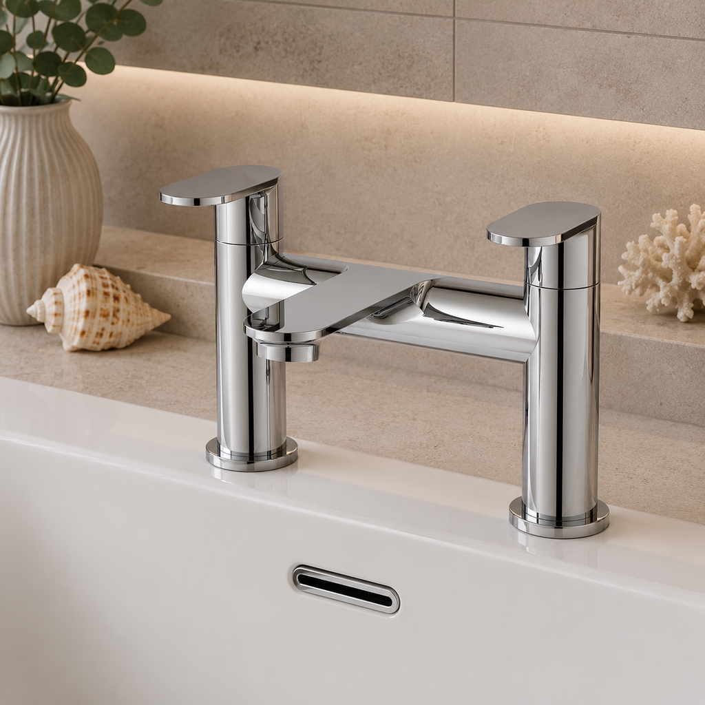 Eridge Deck Mounted Bath Filler - Chrome, Matt Black, Nickel or Matt Brushed Brass