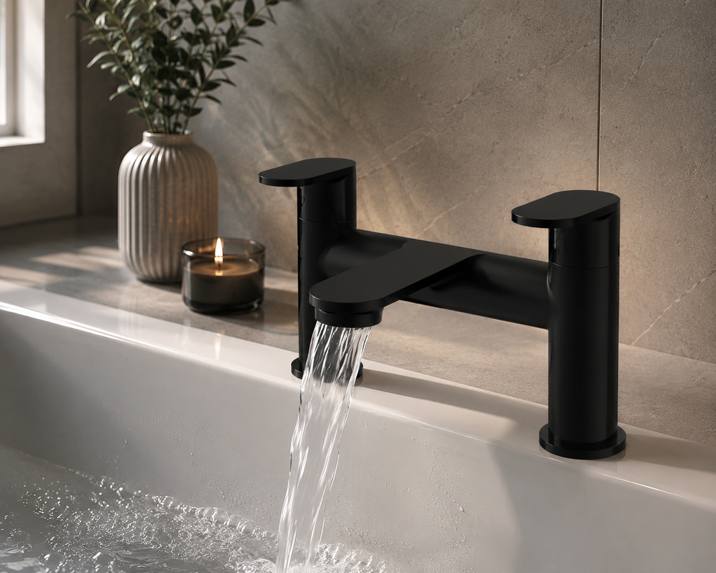 Eridge Matt Black Bath Filler Tap – Deck Mounted