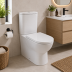 Estoril Rimless Tall Close Coupled Closed Sided WC including Soft Close Seat
