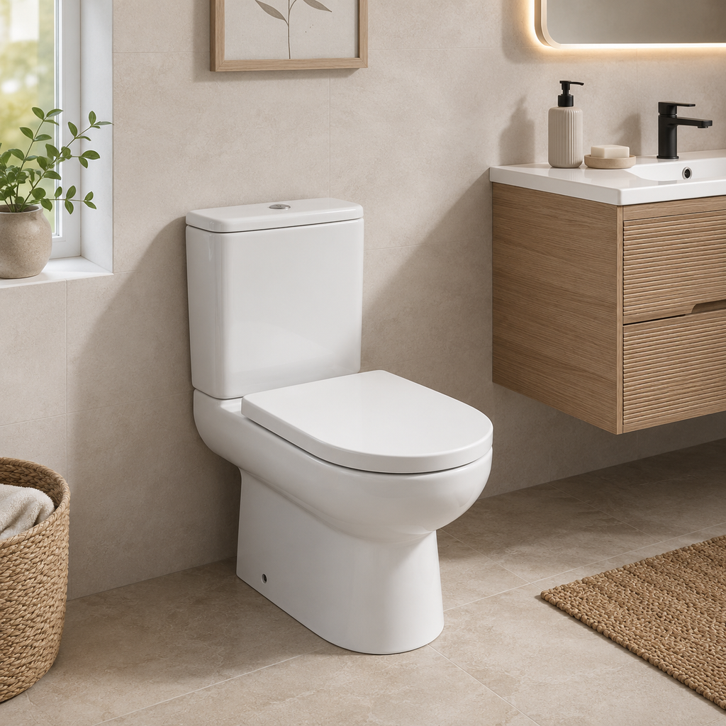 Eton Open Sided WC including Soft Close Seat