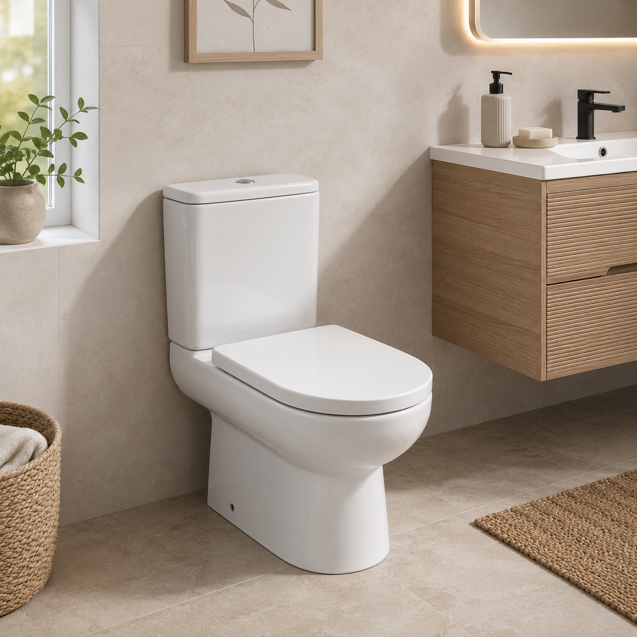 Eton Open Sided WC including Soft Close Seat