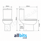 Eton Open Sided WC including Soft Close Seat