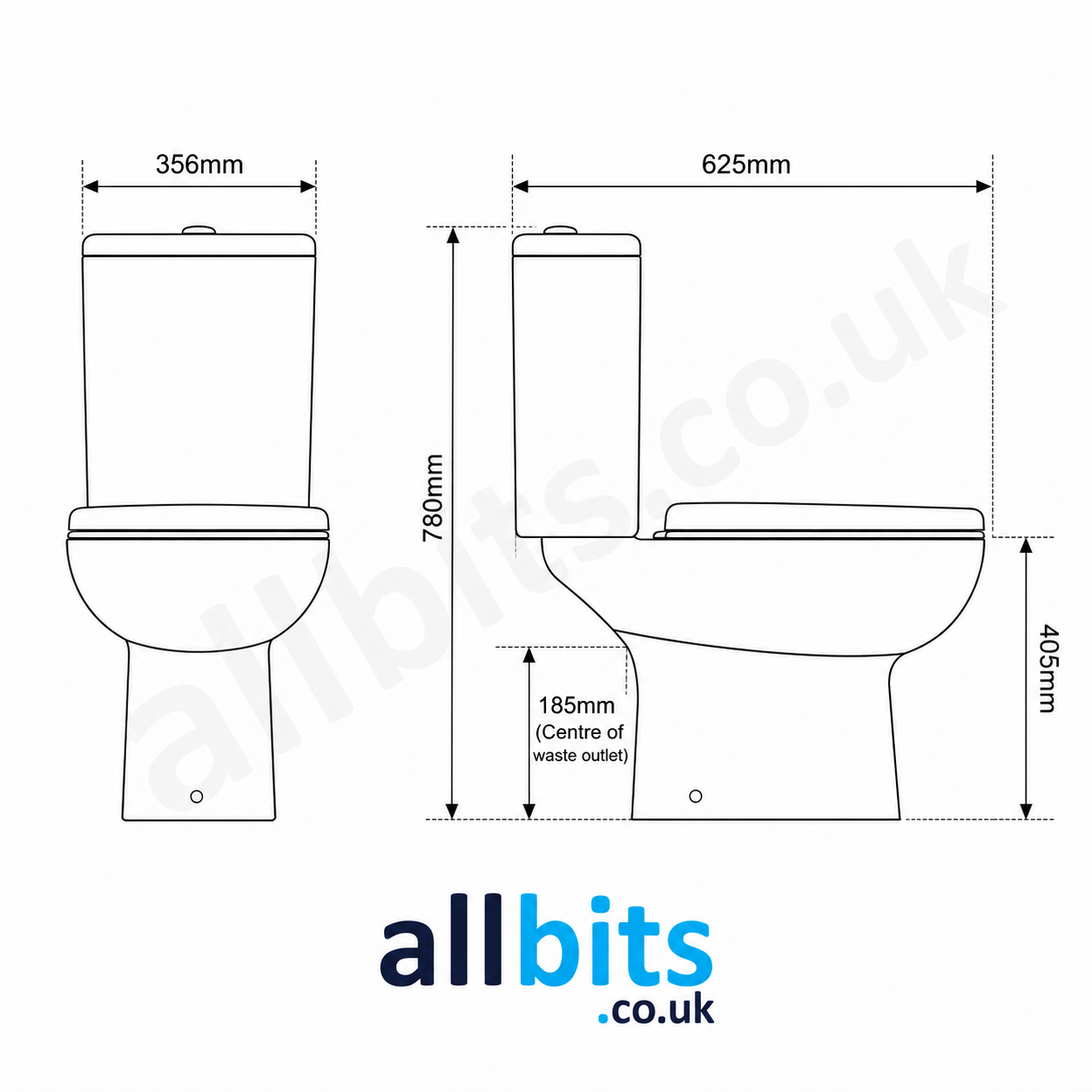 Eton Open Sided WC including Soft Close Seat