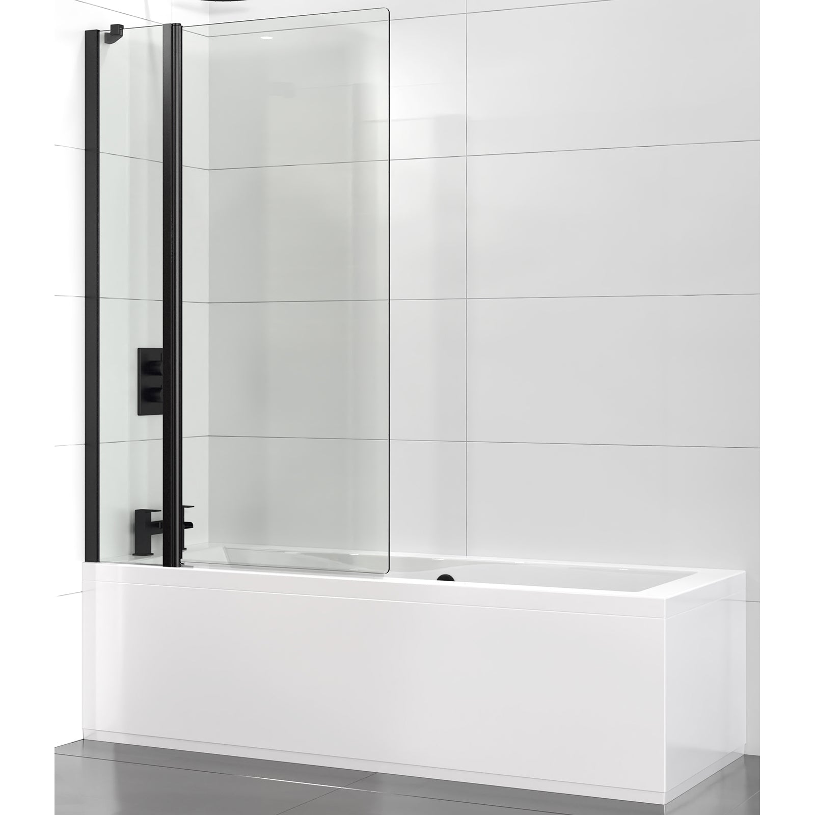 Sommer Evolve 8mm Extended Bath Screen with Fixed Panel - Black