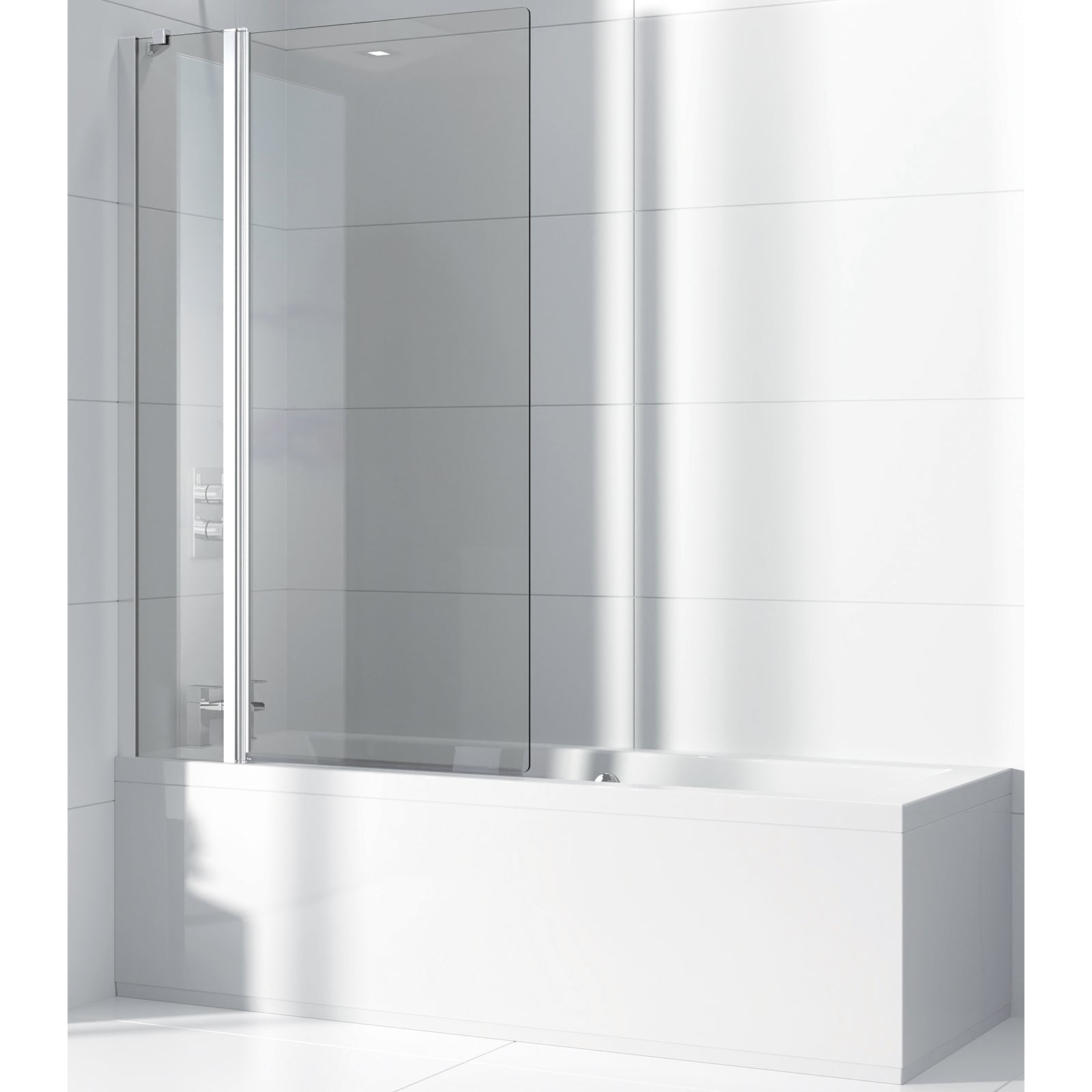 Sommer Evolve 8mm Extended Bath Screen with Fixed Panel - Chrome