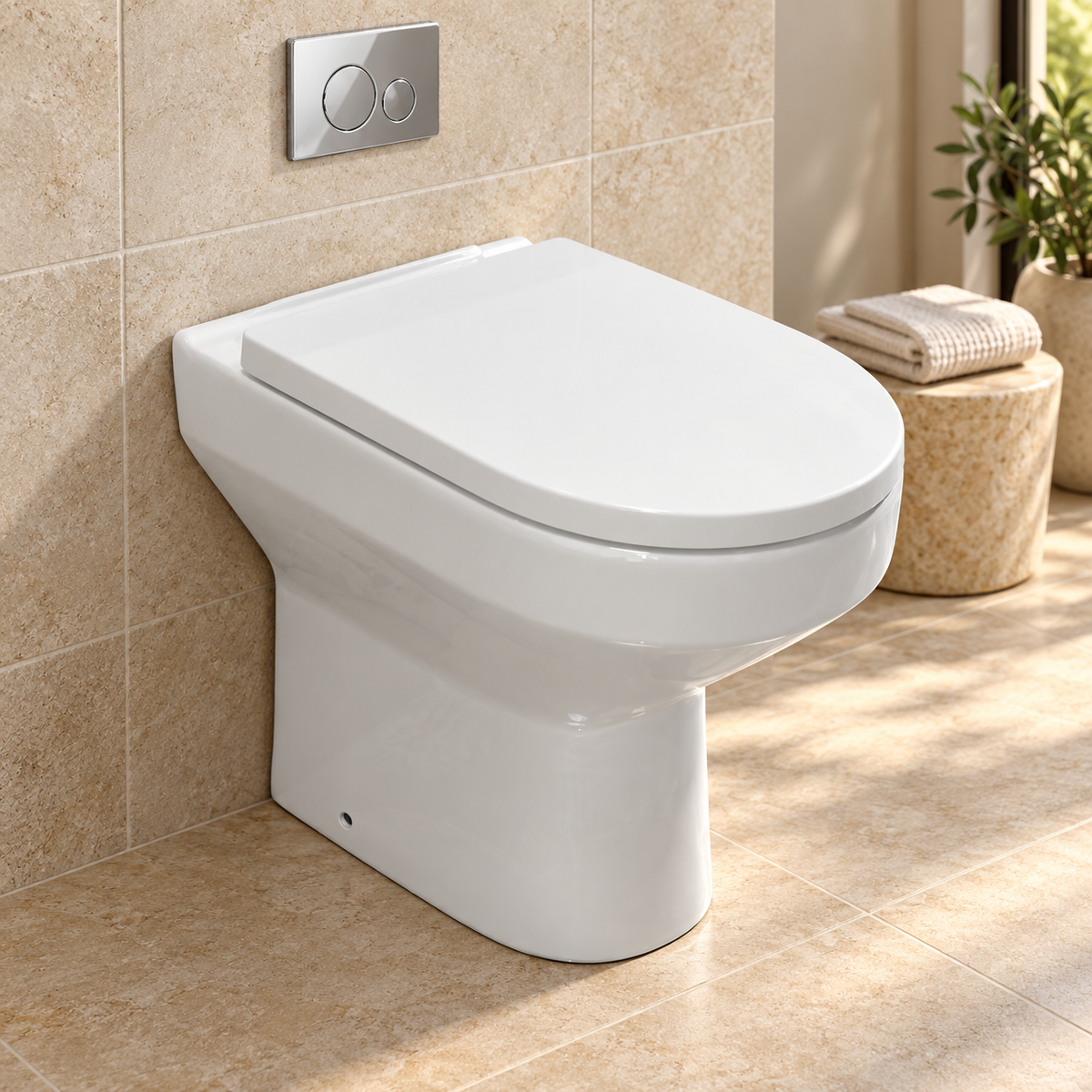 Evora Rimless Tall Back-to-Wall Toilet & Soft-Close Seat