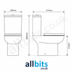Evora Rimless Close Coupled Closed Sided WC including Soft Close Seat