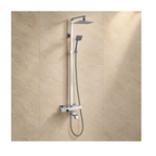 Nevada Square Extended Height Thermostatic Shower Kit with Bath Spout – Chrome