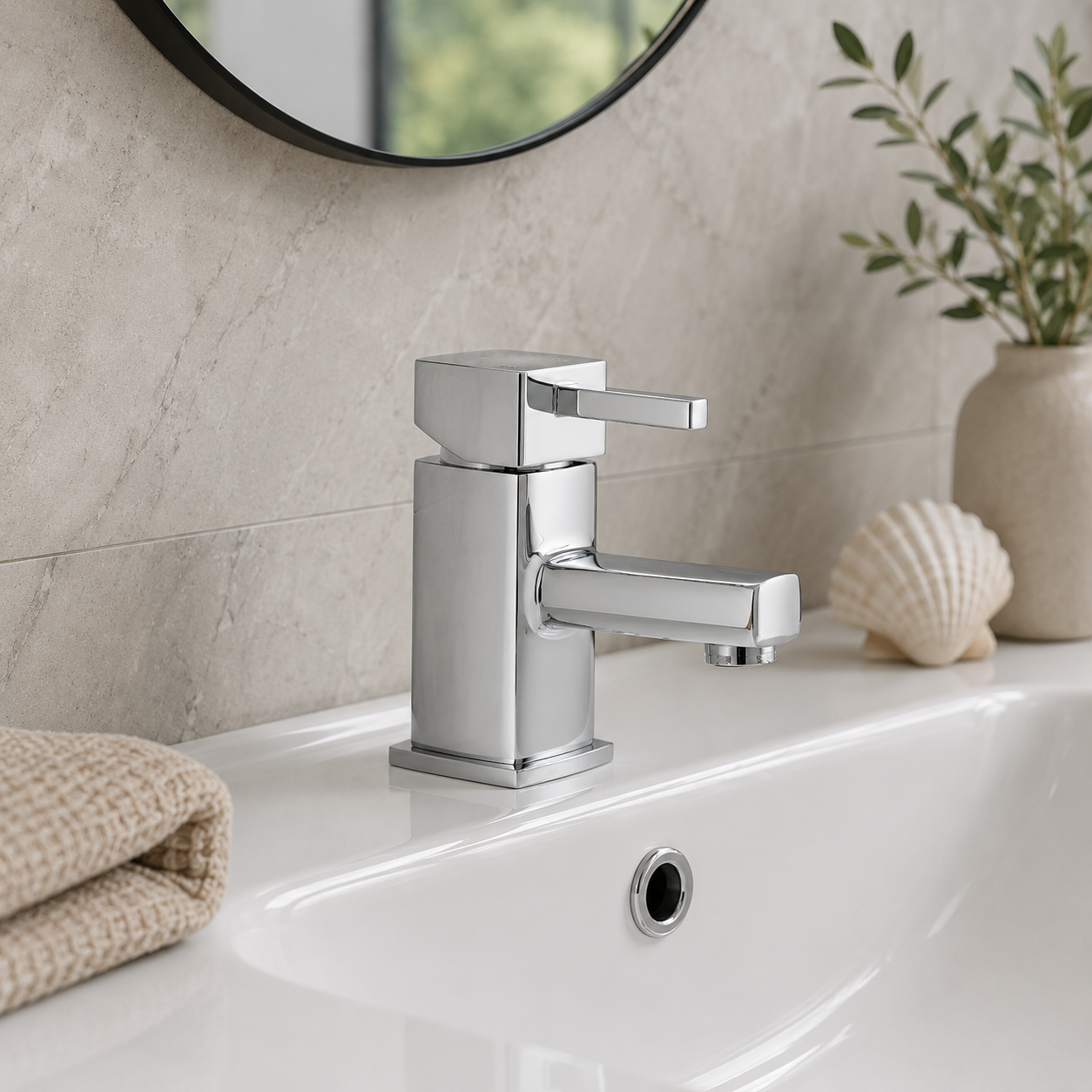 Frant Mono Basin Mixer Tap with Waste – Chrome