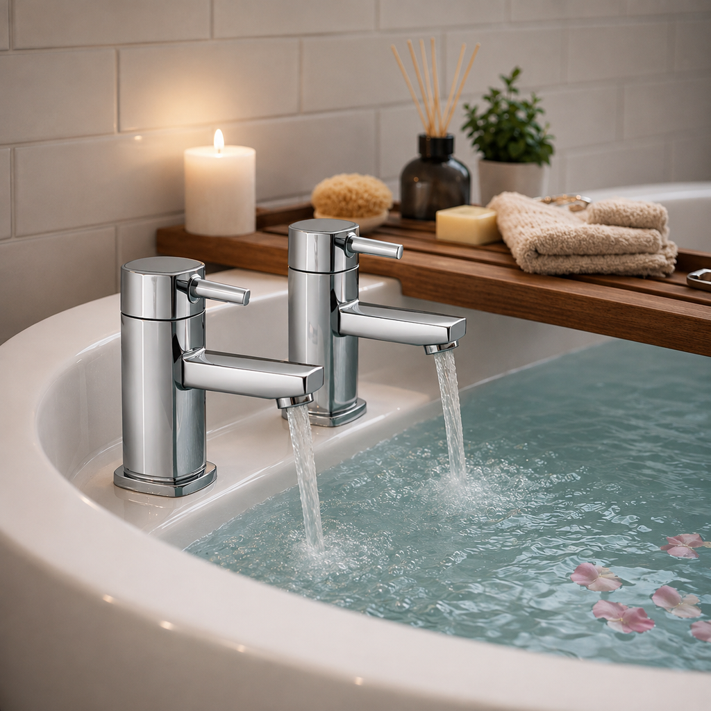 Frant Bath Pillar Taps Pair – Chrome