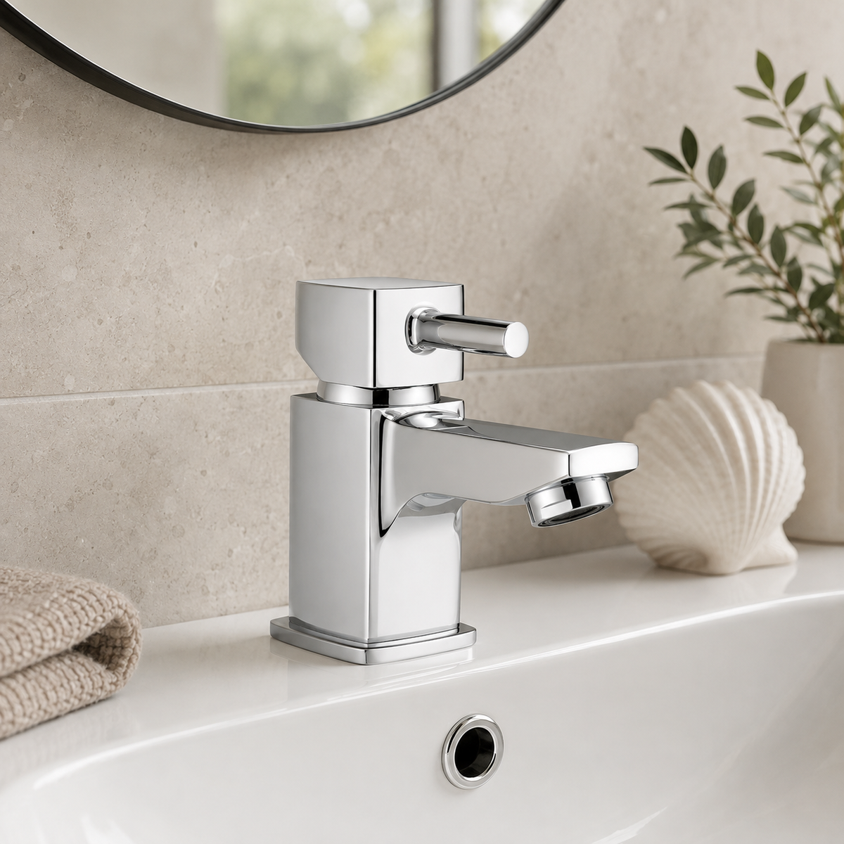 Frant Mini Basin Mixer Tap with Waste – Chrome