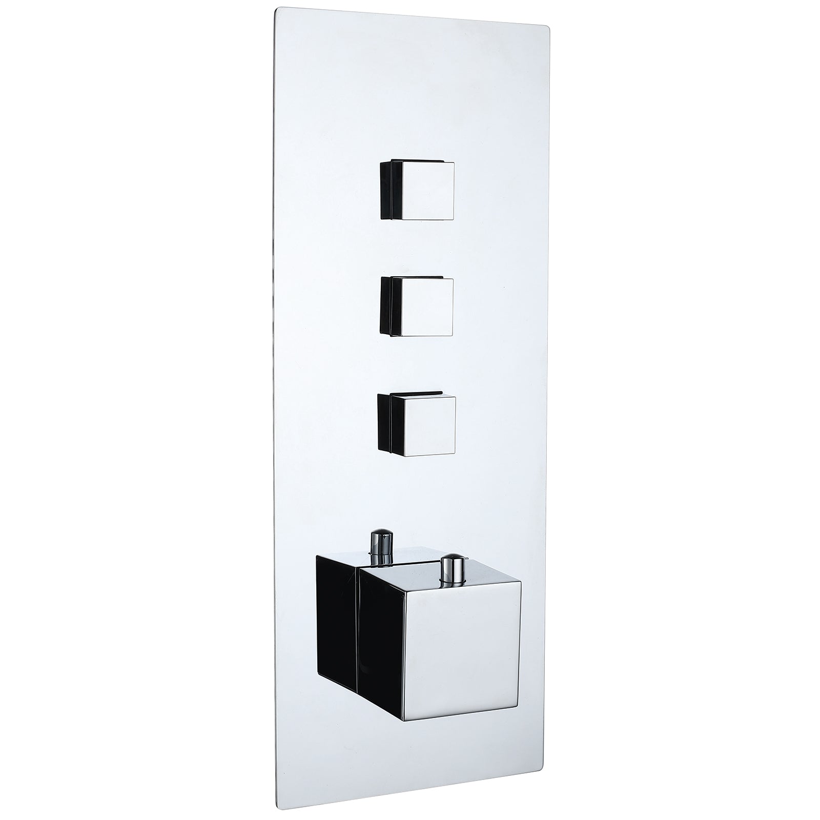 Gemini Square Triple Thermostatic Push Button Shower
