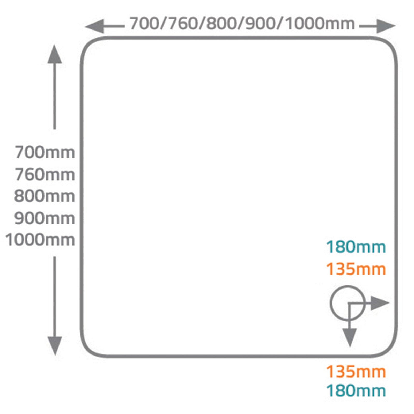 Genesis 40mm Square Tray - 760 x 760mm