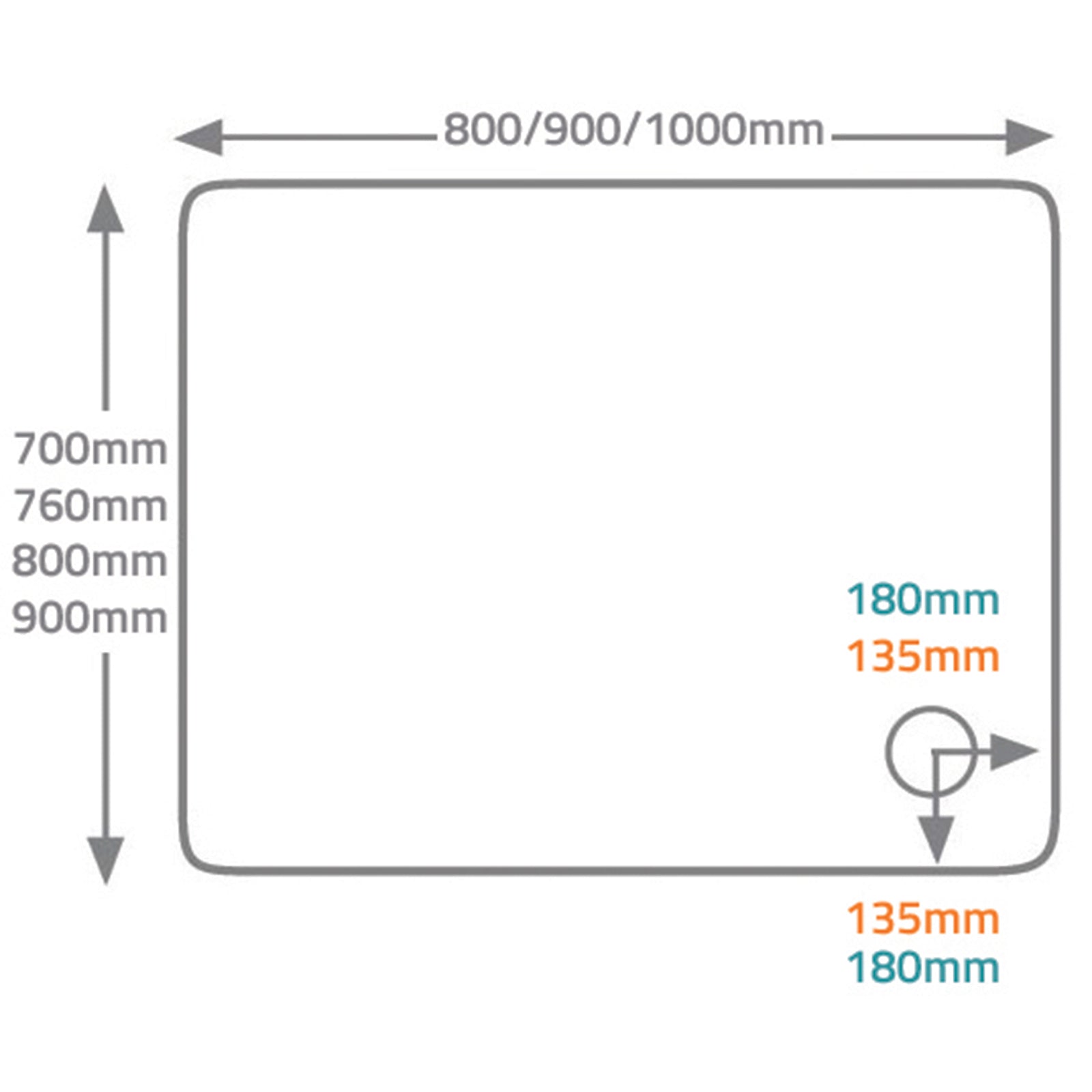 Genesis 40mm Rectangular Tray - 900 x 760mm
