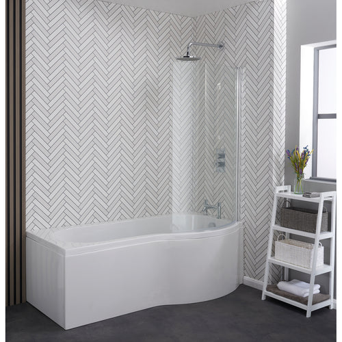 Giza 1700 x 700mm Shower Bath, Screen & Panels