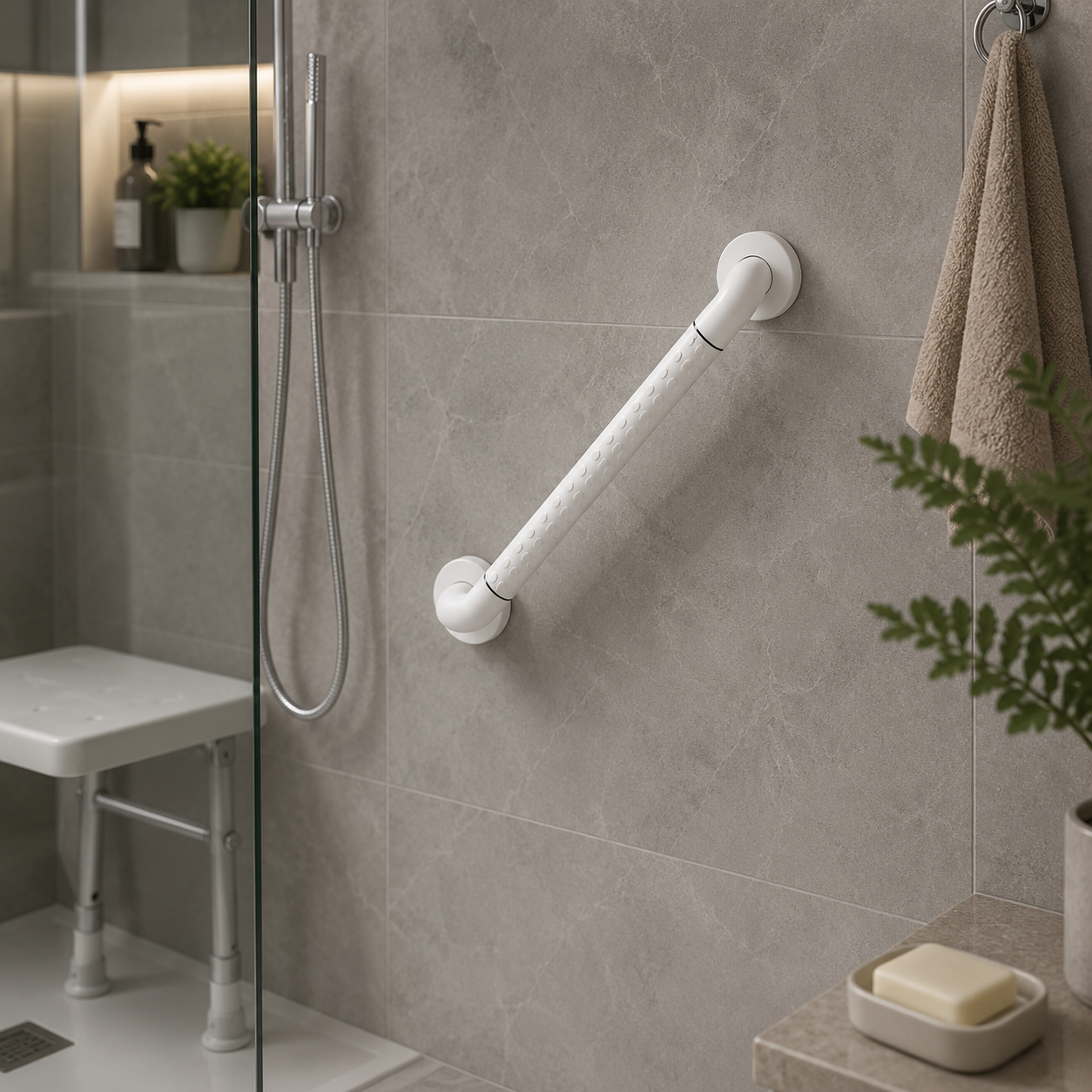 Comfort 300mm Straight Grab Rail - White
