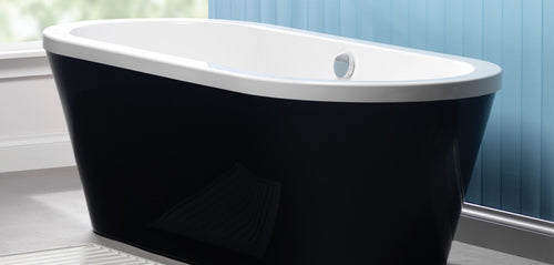 Halcyon Oval White/Black Freestanding Bath