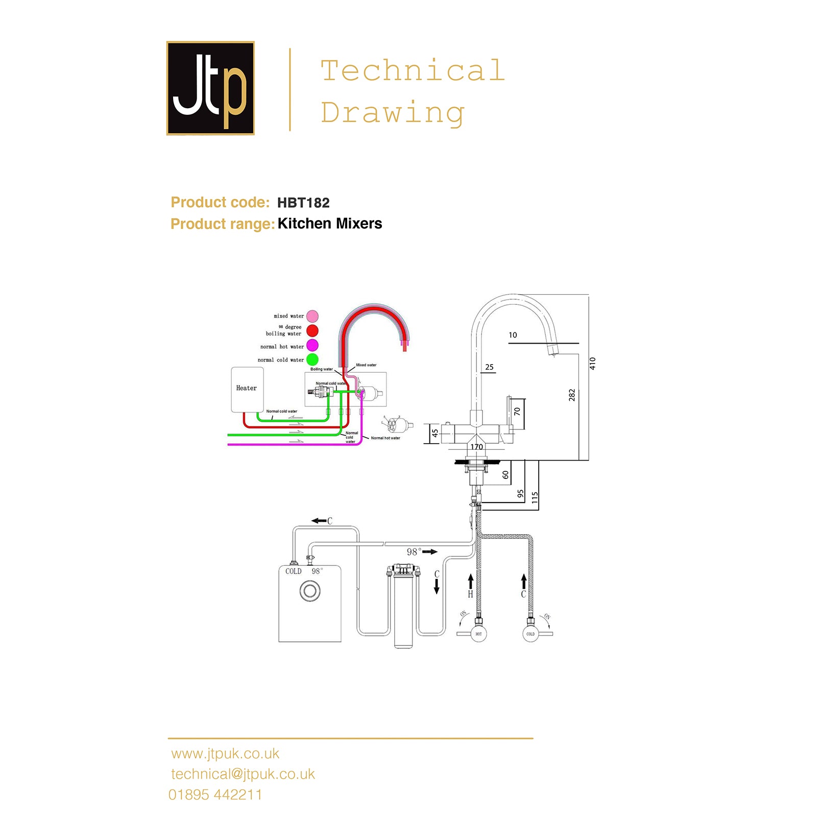 Instant Hot Water Kitchen Sink Mixer