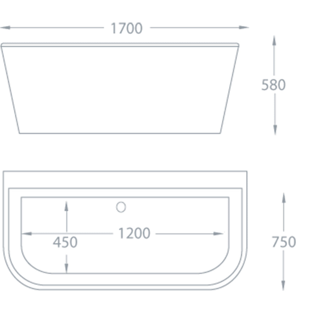 Monza Freestanding Bath - 1700 x 750mm