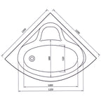 Idaho 1200 x 1200mm Corner Bath